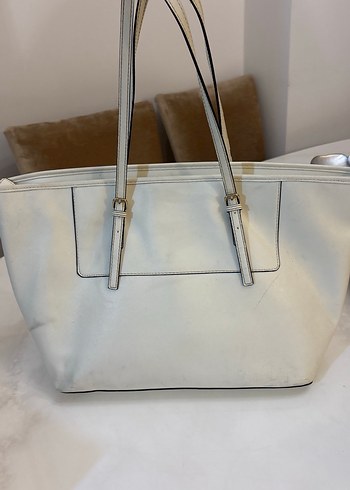 Klasik Beyaz Deri Kadın Çanta - Görsel 8