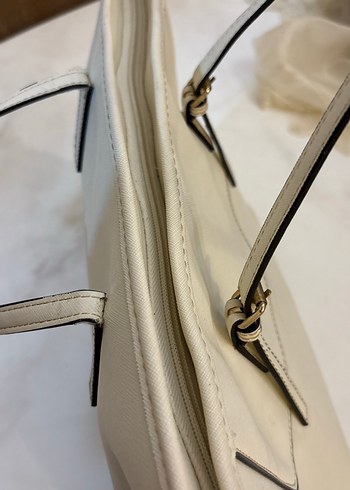 Klasik Beyaz Deri Kadın Çanta - Görsel 7