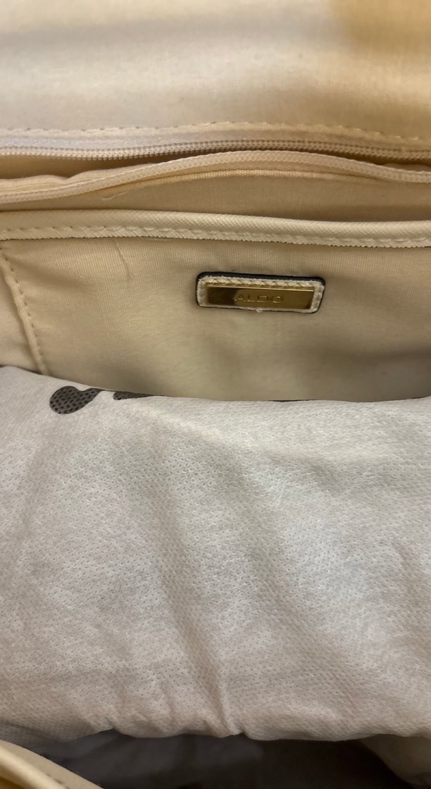 Klasik Beyaz Deri Kadın Çanta - Görsel 5