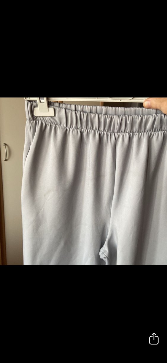 Gri rahat kalıp  Kadın Pantolon - Görsel 4