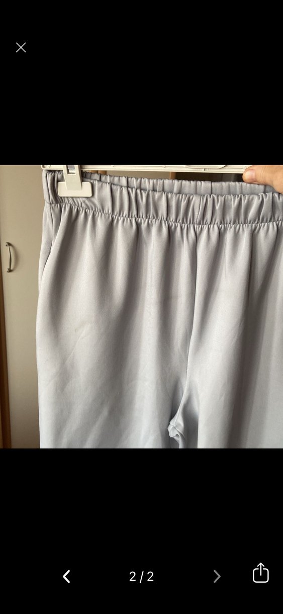 Gri rahat kalıp  Kadın Pantolon - Görsel 5