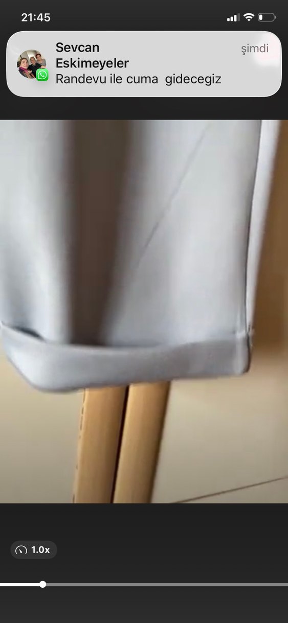 Gri rahat kalıp  Kadın Pantolon - Görsel 3