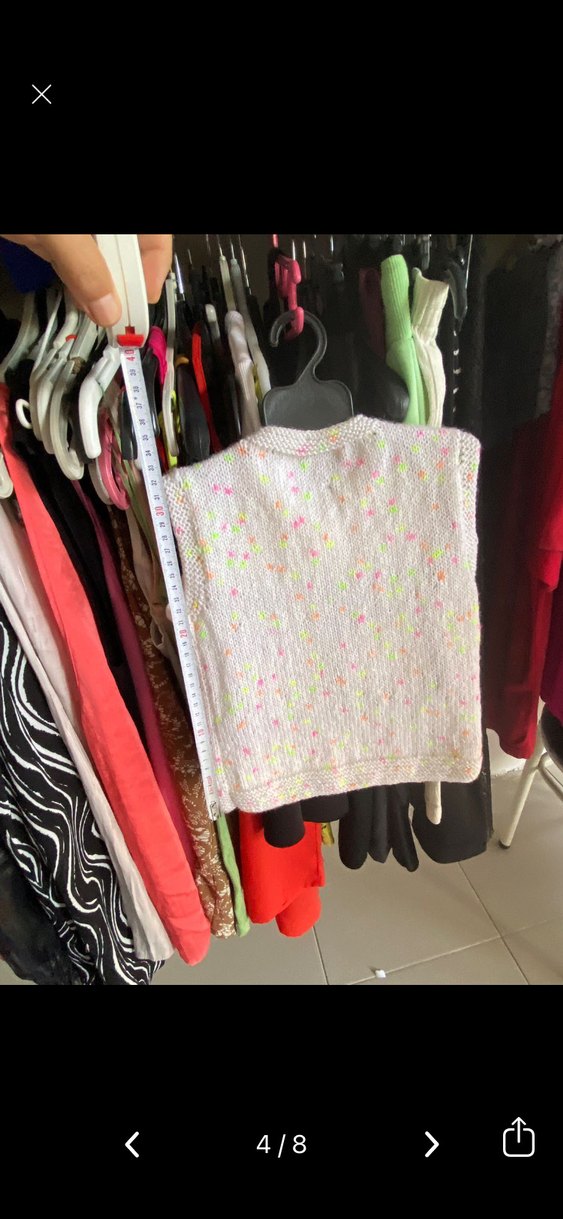 Kızlar için beyaz örme yelek kolsuz hırka - Görsel 4