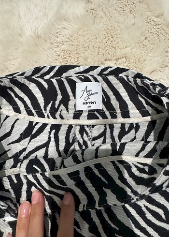 m Beden kahverengi Renk Kadın Zebra Desenli Midi Etek