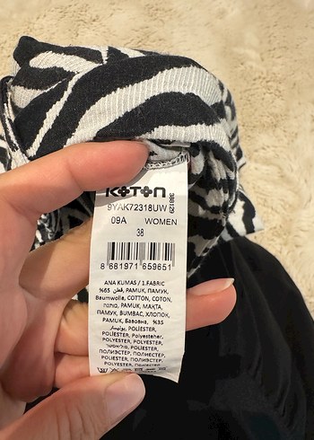 Koton Kadın Zebra Desenli Midi Etek