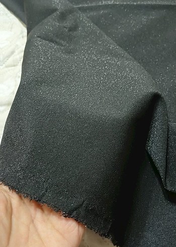 Siyah Simli Likralı Kumaş - Görsel 2