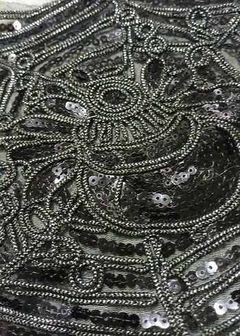 Payetli Siyah Abiye Aplik - Görsel 2