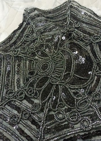 Payetli Siyah Abiye Aplik - Görsel 3