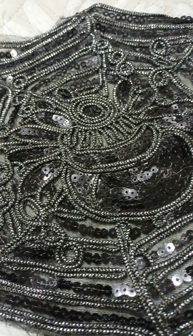 Payetli Siyah Abiye Aplik - Görsel 2