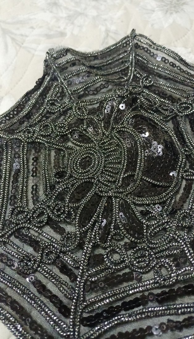 Payetli Siyah Abiye Aplik - Görsel 3