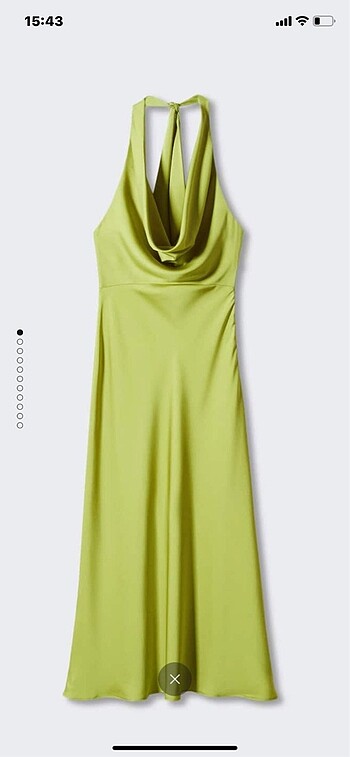l Beden Mango drape detay saten elbise