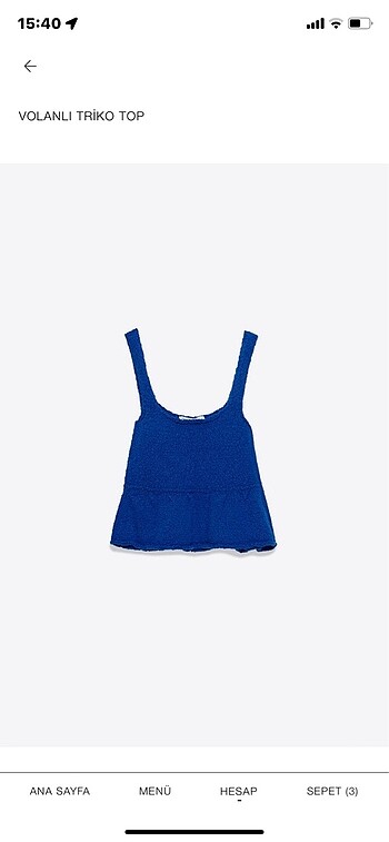 Zara Zara volanlı triko top
