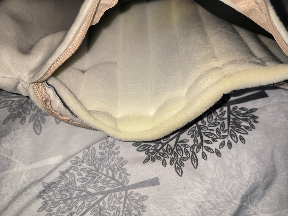 modern çizgi tasarımlı içi sünger dokulu bej kırlent - Görsel 4