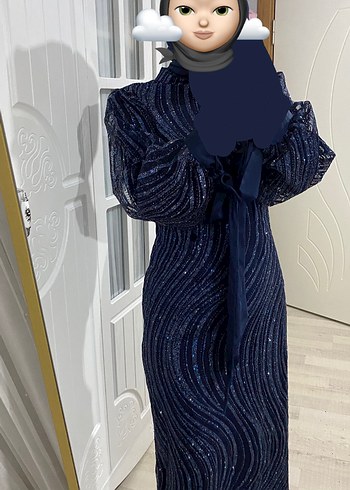 Zara Lacivert Drapeli Uzun Abiye Elbise
