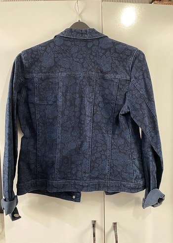 Zara Düğmeli Koyu Mavi Kadın Denim Ceket