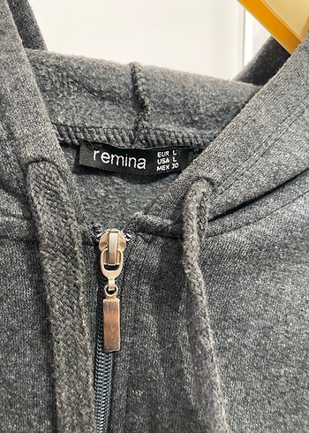 l Beden Gri Kapüşonlu Fermuarlı Sweatshirt