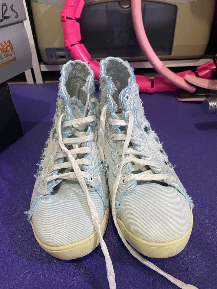 Kadın Mavi Denim Nakışlı Spor Ayakkabı converse - Görsel 2