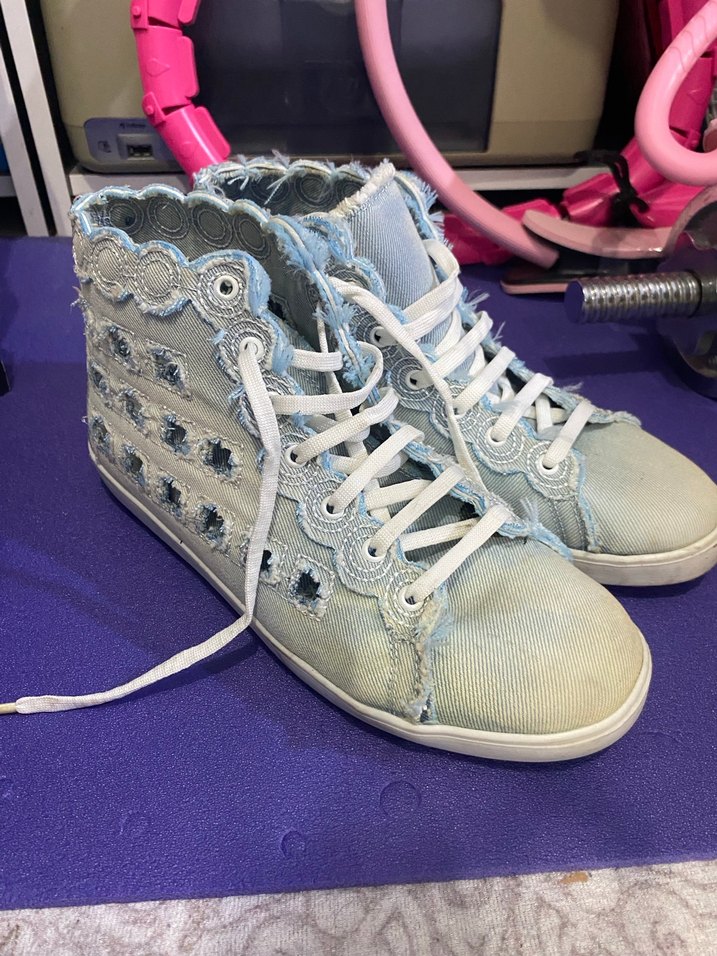 Kadın Mavi Denim Spor Ayakkabı kot converse - Görsel 2