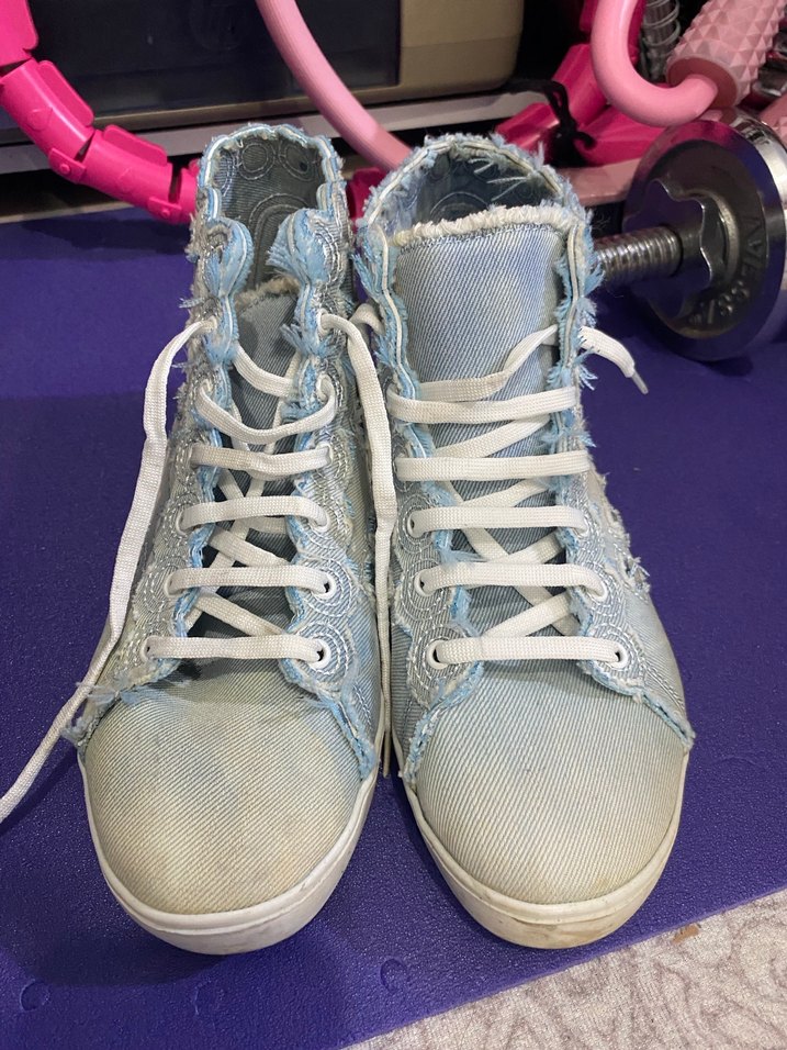 Kadın Mavi Denim Spor Ayakkabı kot converse - Görsel 3