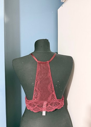 Bordo Dantel Bralet çapraz askılı - Görsel 2