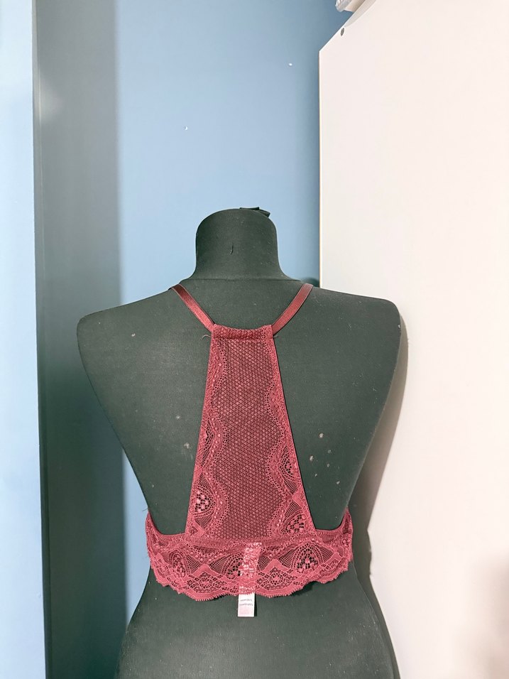 Bordo Dantel Bralet çapraz askılı - Görsel 2