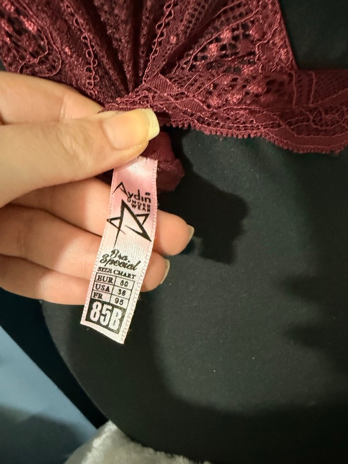 Bordo Dantel Bralet çapraz askılı - Görsel 3