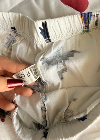 Lego baskılı beyaz pamuklu kadın şort pijama altı - Görsel 2