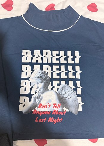 Lacivert Baskılı Boğazlı Uzun Kollu sweatshirt - Görsel 2