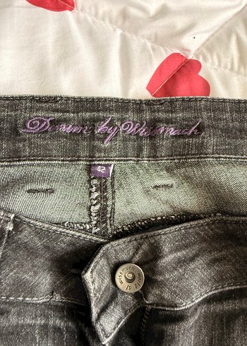 Gri Düğmeli Kadın Denim Pantolon - Görsel 4