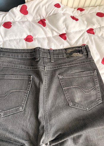 Gri Düğmeli Kadın Denim Pantolon - Görsel 3