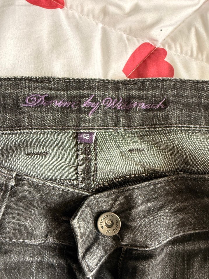 Gri Düğmeli Kadın Denim Pantolon - Görsel 4