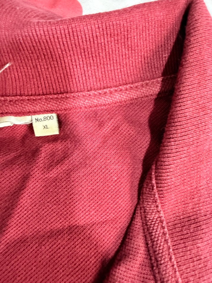 Kırmızı Keten Erkek Polo Tişört - Görsel 2