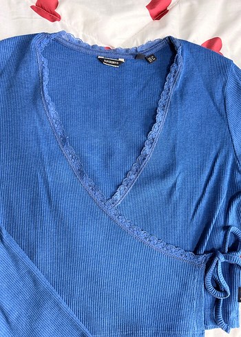 Mavi kruvaze bluz - Görsel 2