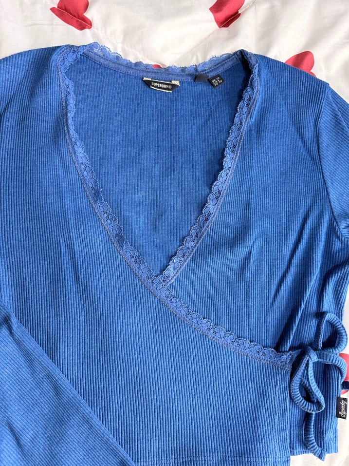 Mavi kruvaze bluz - Görsel 2