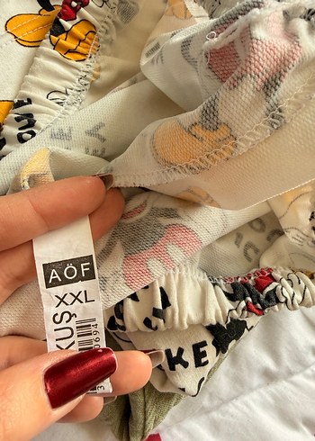 Renkli Baskılı Mickey Mouse kadın Mini Pijama Şortu - Görsel 2