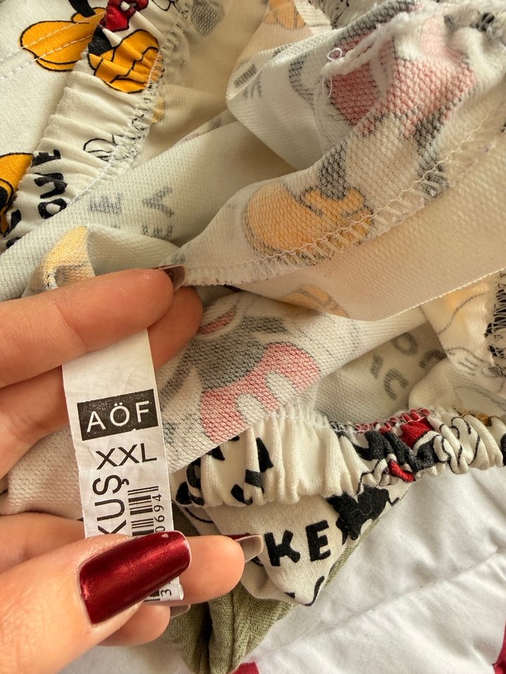 Renkli Baskılı Mickey Mouse kadın Mini Pijama Şortu - Görsel 2