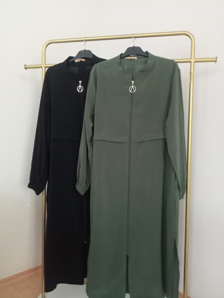 Kadın uzun Kol Haki Kap tunik - Görsel 5