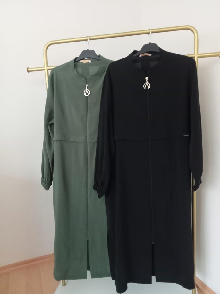 Kadın uzun Kol Haki Kap tunik - Görsel 3