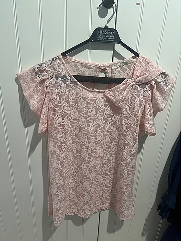 Diğer Kadın S Beden Pudra Pembe Tül T-Shirt
