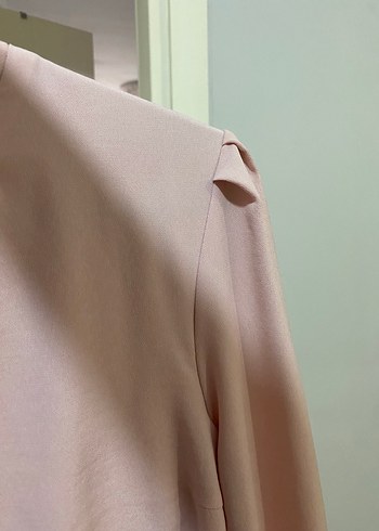 40 Beden pembe Renk Pudra pembe rengi, Uzun Kollu Pliseli Kadın tesettür Elbise
