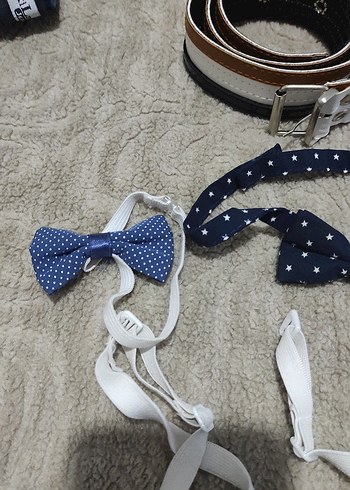 Çocuklar için Renkli Sentetik Kumaş Papyon - Görsel 5