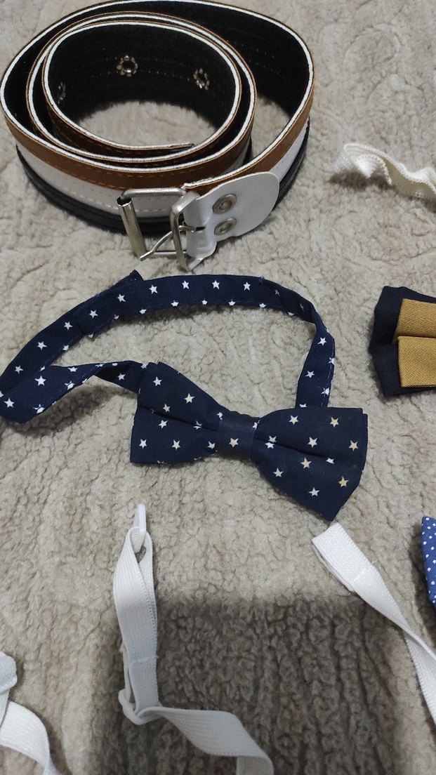 Çocuklar için Renkli Sentetik Kumaş Papyon - Görsel 4