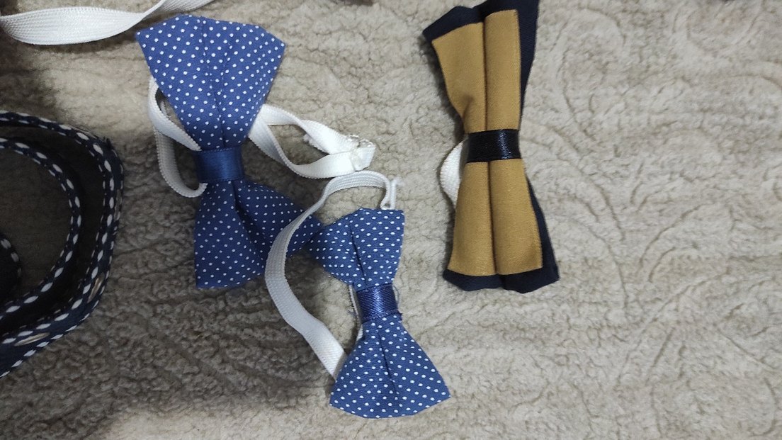 Çocuklar için Renkli Sentetik Kumaş Papyon - Görsel 3