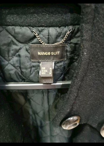 Düğmeli Siyah Yün Kaban - Görsel 2