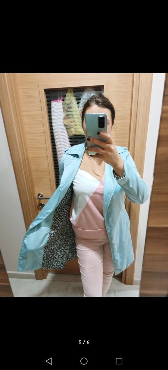 Mavi Zara Kadın Trençkot - Görsel 5