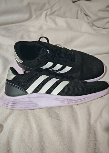 Siyah Beyaz Elastik Bağcıklı Kadın Spor Ayakkabı - Görsel 2