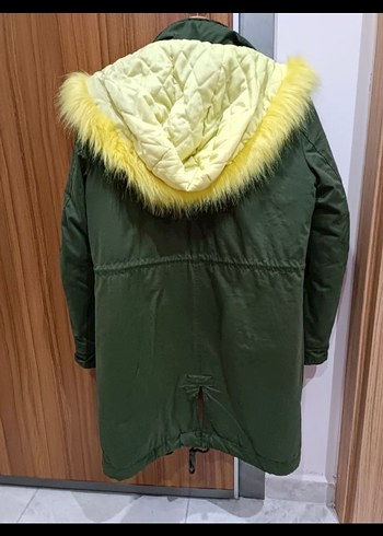 Sarı Kürklü Kadın Mont - Görsel 3