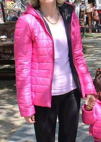 Pembe Fermuarlı Kadın Ceket - Görsel 7