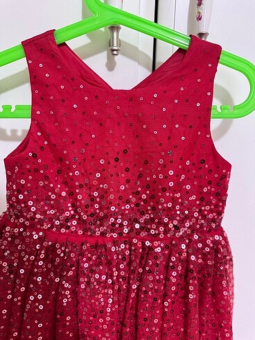24-36 Ay Beden kırmızı Renk H&M marka kırmızı pullu elbise