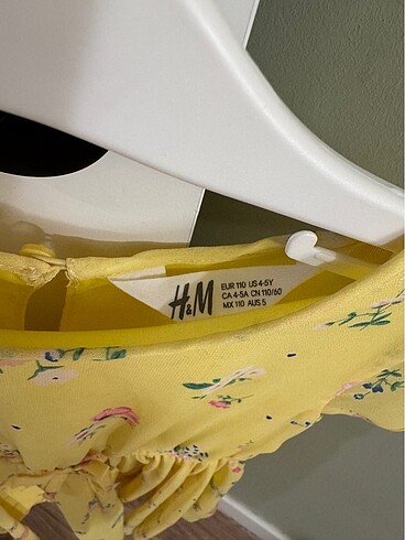 5 Yaş Beden sarı Renk H&M şifon çocuk elbise